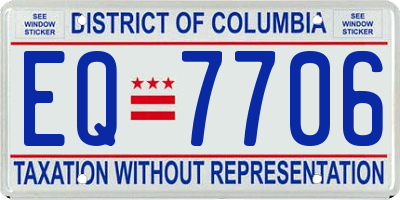 DC license plate EQ7706