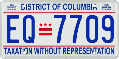 DC license plate EQ7709