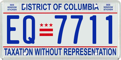 DC license plate EQ7711