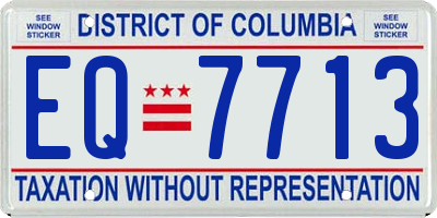 DC license plate EQ7713