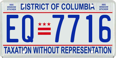 DC license plate EQ7716