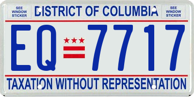 DC license plate EQ7717