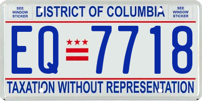 DC license plate EQ7718