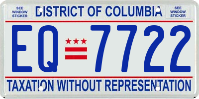 DC license plate EQ7722