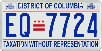 DC license plate EQ7724