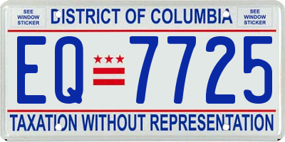 DC license plate EQ7725