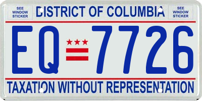 DC license plate EQ7726