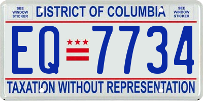 DC license plate EQ7734