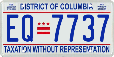 DC license plate EQ7737