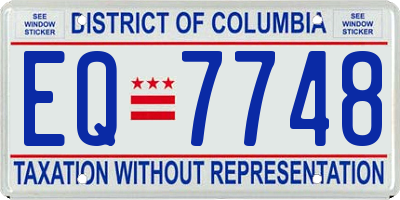 DC license plate EQ7748