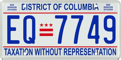 DC license plate EQ7749