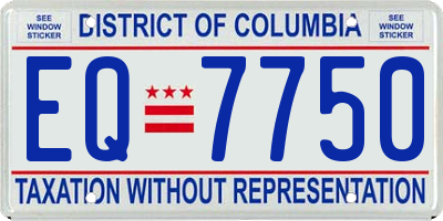 DC license plate EQ7750
