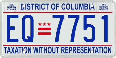 DC license plate EQ7751