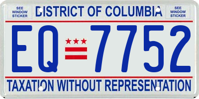 DC license plate EQ7752
