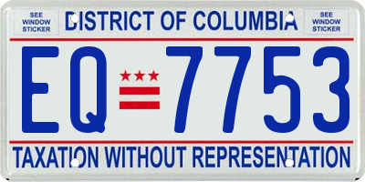 DC license plate EQ7753