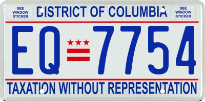 DC license plate EQ7754
