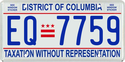 DC license plate EQ7759