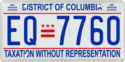 DC license plate EQ7760