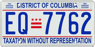 DC license plate EQ7762