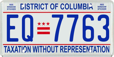 DC license plate EQ7763