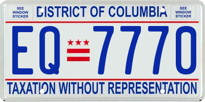 DC license plate EQ7770