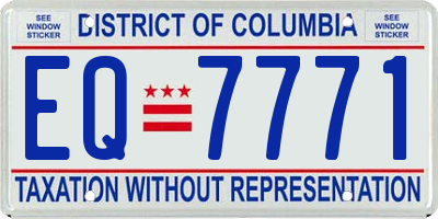 DC license plate EQ7771