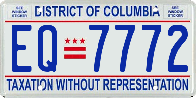 DC license plate EQ7772