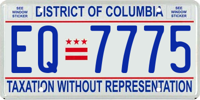 DC license plate EQ7775