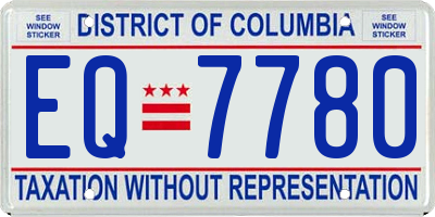 DC license plate EQ7780