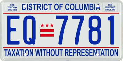 DC license plate EQ7781