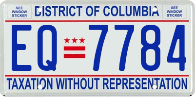 DC license plate EQ7784