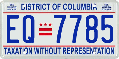 DC license plate EQ7785