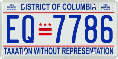 DC license plate EQ7786
