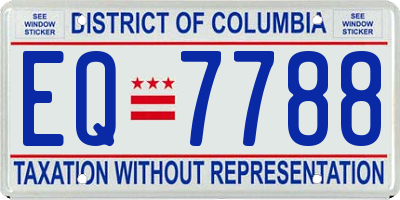 DC license plate EQ7788