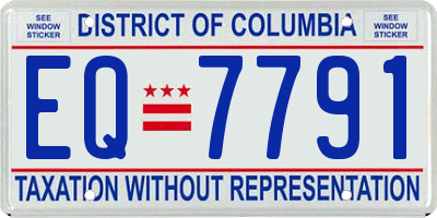 DC license plate EQ7791