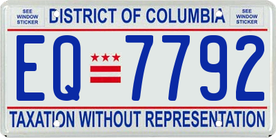 DC license plate EQ7792
