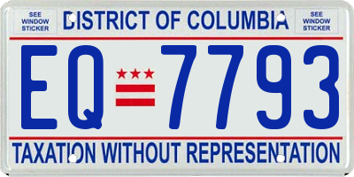 DC license plate EQ7793