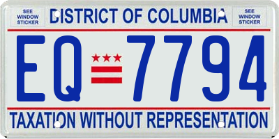 DC license plate EQ7794