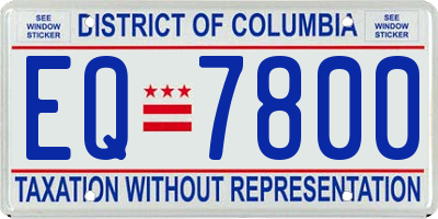 DC license plate EQ7800
