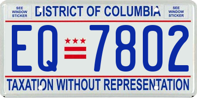 DC license plate EQ7802