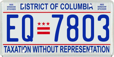 DC license plate EQ7803