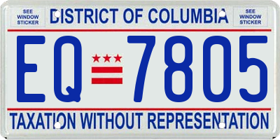 DC license plate EQ7805