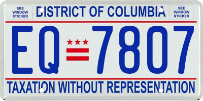 DC license plate EQ7807