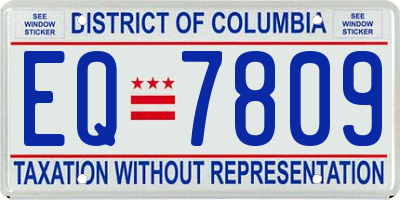 DC license plate EQ7809