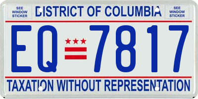 DC license plate EQ7817