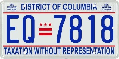 DC license plate EQ7818
