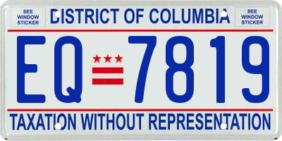 DC license plate EQ7819