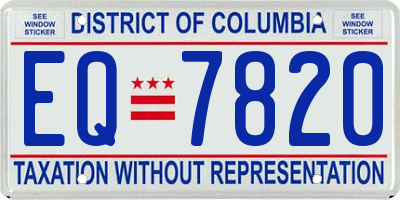 DC license plate EQ7820
