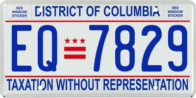 DC license plate EQ7829