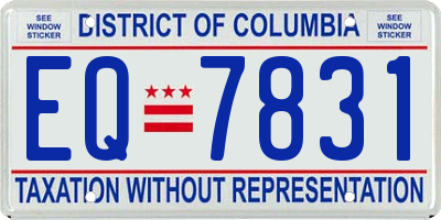 DC license plate EQ7831